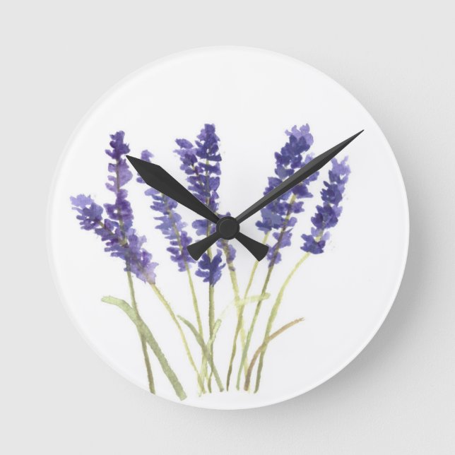 Lavender flowers french lavender round clock (Front)