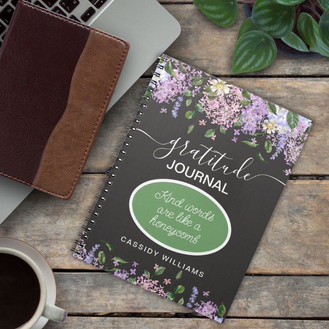 Lavender flowers gratitude  journal notebook (Creator Uploaded)