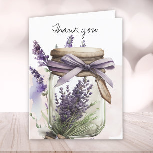 Lavender Flowers in Jar Thank You Card