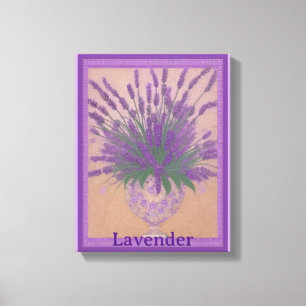 Lavender Flowers In Urn AI Art Stretch Canvas Print