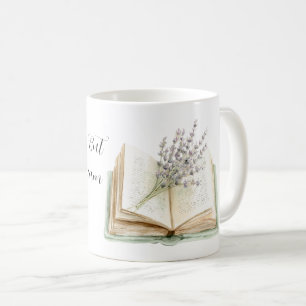 Lavender Flowers Life is Dream Mint Book Coffee Mug