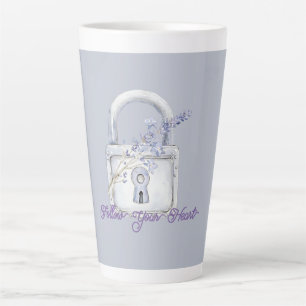 Lavender Flowers Lock Latte Mug
