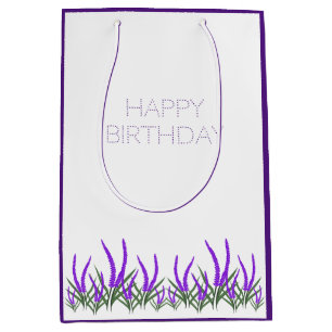 Lavender flowers medium gift bag