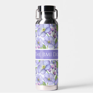 Lavender Flowers Motivational Personalize Words Water Bottle