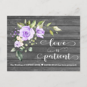 Lavender Flowers Old Barn Wedding Postponed Postcard