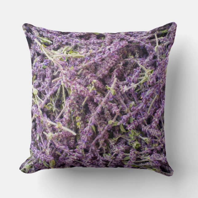 Lavender flowers pattern cushion (Front)
