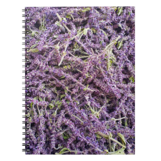 Lavender flowers pattern spiral notebook (Front)