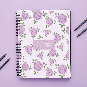 Lavender Flowers Personalised Spiral Notebook