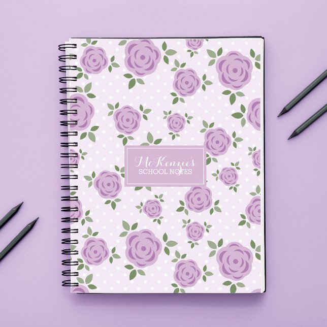 Lavender Flowers Personalised Spiral Notebook (Creator Uploaded)