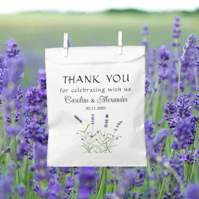 Lavender Flowers Purple Floral Wedding Favour Bags (Creator Uploaded)