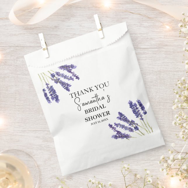 Lavender flowers Purple Watercolor Bridal Shower Favour Bags (Clipped)