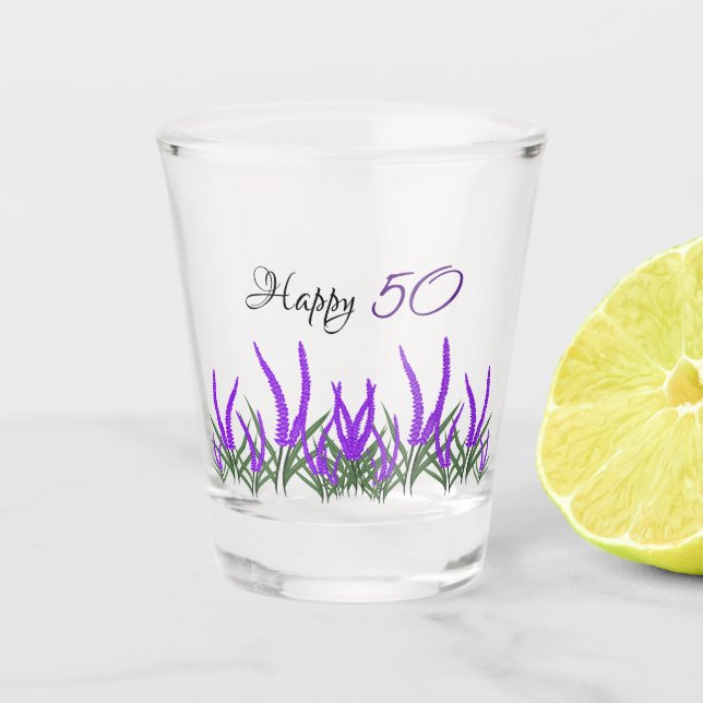 Lavender flowers shot glass (Front)