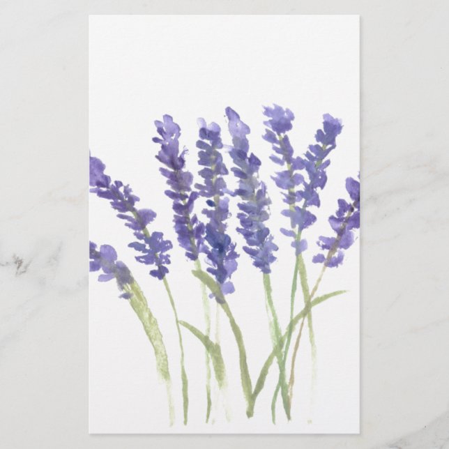 Lavender flowers stationery (Front)