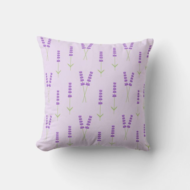 Lavender flowers Throw Pillow (Front)