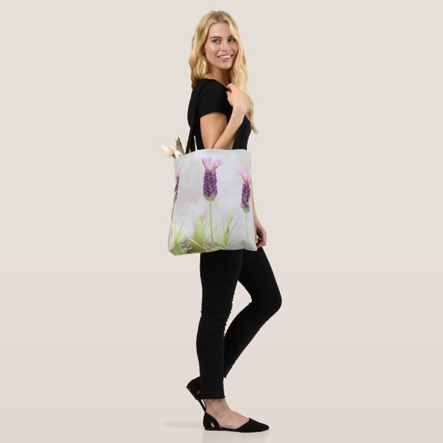 Lavender Flowers Tote Bag (On Model)