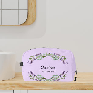 Lavender flowers violet bridesmaid dopp kit