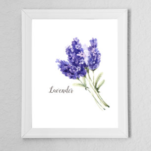 Lavender Flowers Watercolor Poster