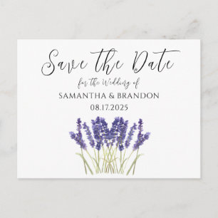 Lavender flowers Watercolor Purple Floral Rustic Postcard