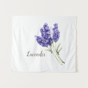 Lavender Flowers Watercolor Tapestry