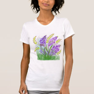 Lavender Flowers Watercolor Women T-Shirt   Botani
