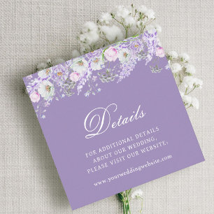 Lavender Flowers Wedding Details Website Enclosure Card