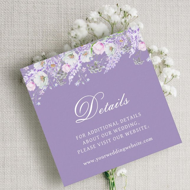 Lavender Flowers Wedding Details Website Enclosure Card (Creator Uploaded)