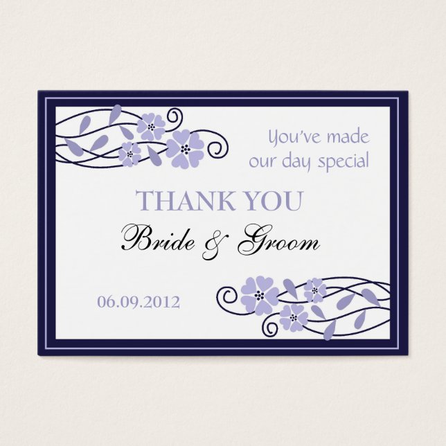 Lavender Flowers Wedding Favour Gift Tags (Front)