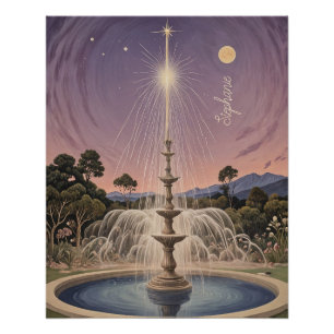 Lavender Fountain's Lullaby Personalised Poster