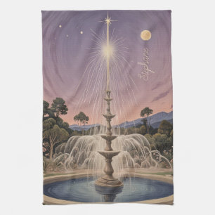Lavender Fountain's Lullaby Personalised Tea Towel