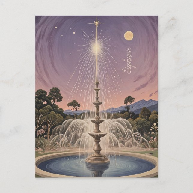 Lavender Fountain's Lullaby Personalized  Postcard (Front)