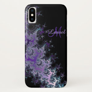 Lavender Fractal Sash Personalised iPhone X Case