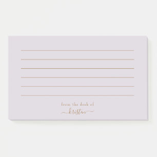 Lavender From the Desk of Custom Lined Post-it Notes