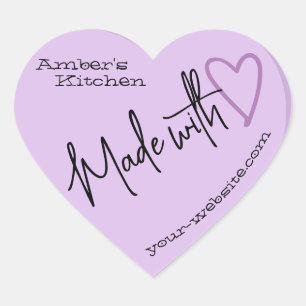 Lavender From The Kitchen Made With Love Baking Heart Sticker