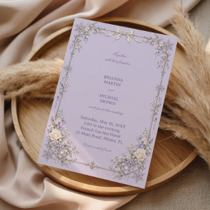 Lavender Frost Beneath Satin Ribbons Invitation