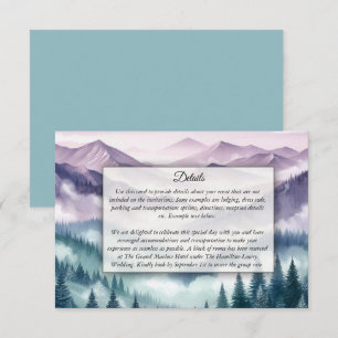 Lavender Frost in the Alpine Mist Wedding Enclosure Card