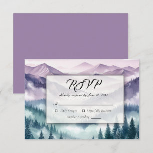 Lavender Frost in the Alpine Mist Wedding RSVP Card