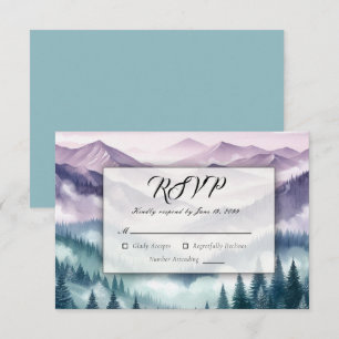 Lavender Frost in the Alpine Mist Wedding RSVP Card