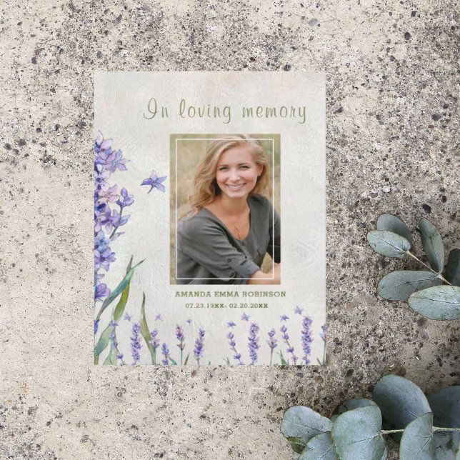 Lavender Funeral Celebrating Loving Memory Invite (Creator Uploaded)