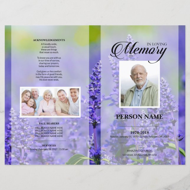 Lavender Funeral Template (Front)