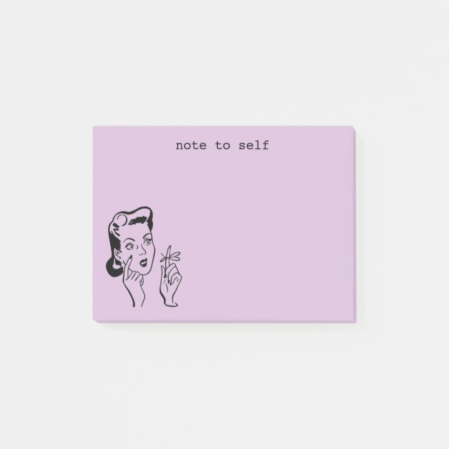 Lavender Funny Retro Housewife Note to Self (Front)