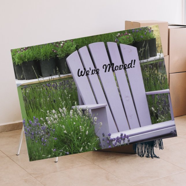 Lavender Garden Chair Moving Announcement (In Situ)