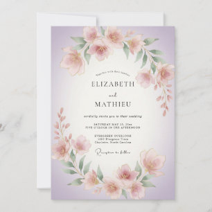 Lavender Gentle Floral Wedding Invitation
