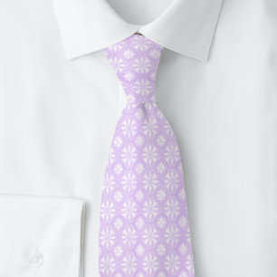 Lavender Geometric Floral Tie
