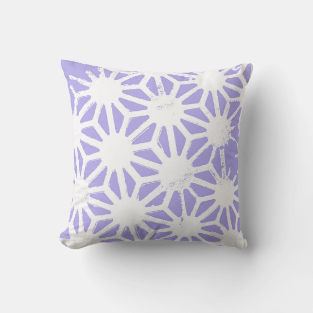 Lavender geometric pattern cushion (Front)