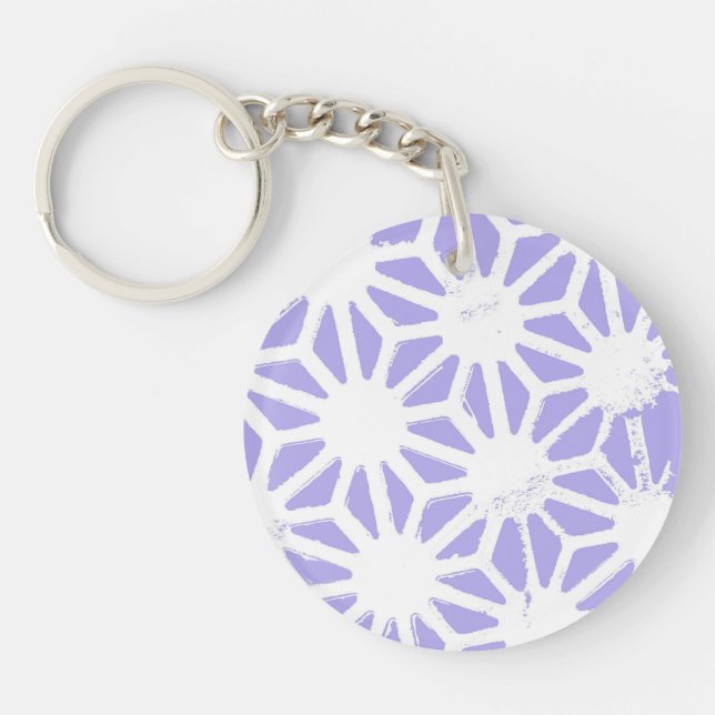 Lavender geometric pattern key ring (Front)