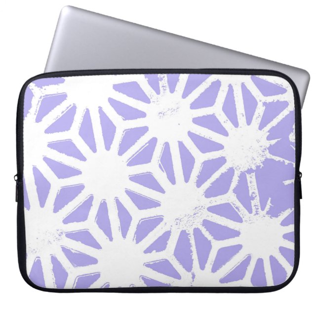 Lavender geometric pattern laptop sleeve (Front)