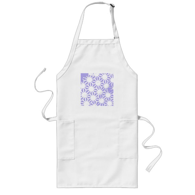 Lavender geometric pattern long apron (Front)