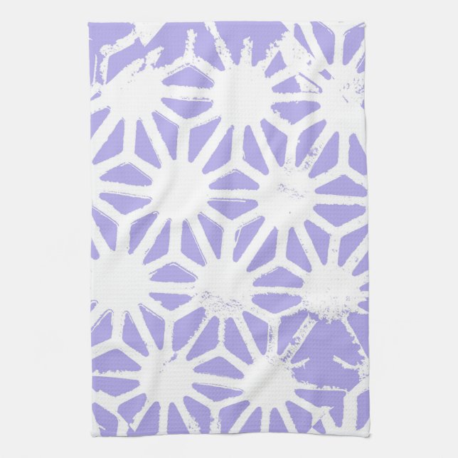 Lavender geometric pattern tea towel (Vertical)