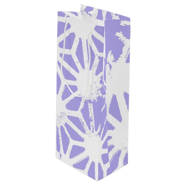 Lavender geometric pattern wine gift bag (Front Angled)