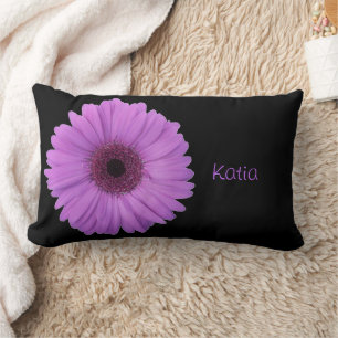 Lavender Gerbera Daisy Lumbar Cushion
